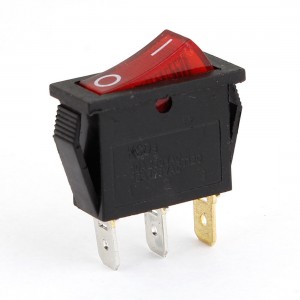 10A/250V 15A/125V Red Light Illuminated 3 Pin SPST ON/OFF Boat Rocker Switch