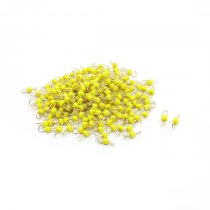 DIY PCB Board Yellow Ceramic Bead Test Endpoint Pin Gold Tone 200 Pcs