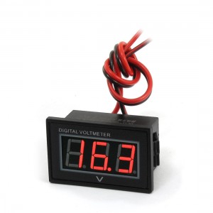 V40D Waterproof Red LED 3 Digital Direct-Current Voltmeter DC 15-120V