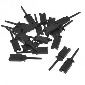 20 Pcs Black 2" Long 5cm Meter Multimeter Lead Wire Testing Hooks Clip