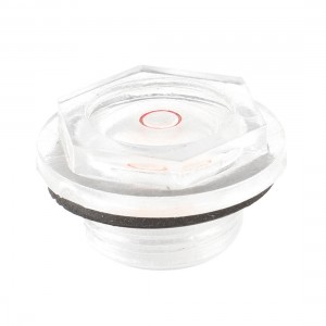 24mm Thread Dia Air Compressor Fittings Clear Plastic Oil Sight Glass