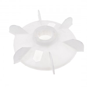 Y132 Machine Part White Plastic Inner Dia 3.7cm Six Leaves Motor Fan Blade