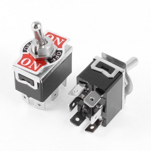 2 x Black DPDT 3 Position ON/OFF/ON Momentary 6 Terminals Toggle Switch