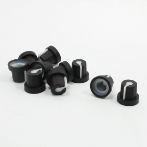 10pcs 11mm Top Dia White Mark Rotary Control Knobs Potentiometer Pot
