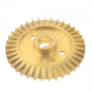 Water Pump Part Double Side 68mm Diameter Gold Tone Brass Impeller