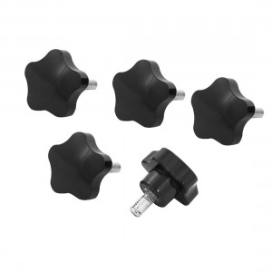 5 Pcs Machine Tool M8 x 15 Male Thread 40mm Dia Bakelite Knobs Handle Black