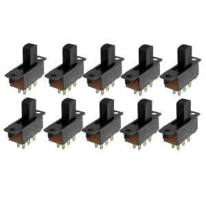 10 Pcs 6 Pins 2 Positions DPDT On/On Mini Slide Switch