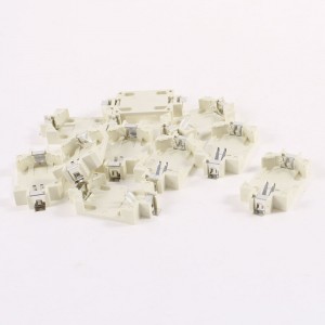 10 Pcs Plastic Shell CR2032 Button Cell Battery Socket Holder Case Off White