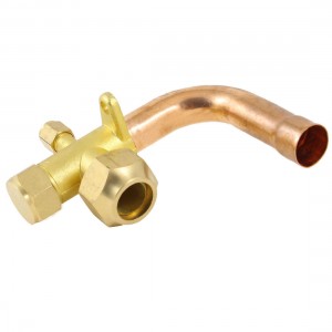 90mm Long 3/4"PT Inlet 3 Way Bend Flare Tube Split Valve for Air Conditioner