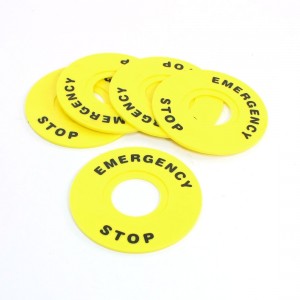 5Pcs Round 22mm Dia Cutout Push Button Switches Safeguard Cover Yellow