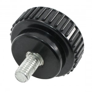 Black 8mm Thread Diameter 37mm Length Knurled Grip Knobs