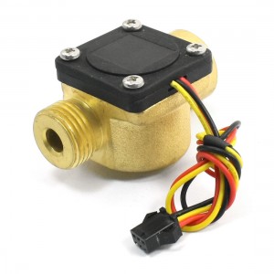 G1/2" Threaded Brass Water Flow Rate Gauge Sensor 1-70L/Min DC 12V