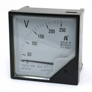 Square Plastic Housing Zero Setting AC Voltmeter Panel Meter Gauge 0-250V