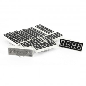 10 Pcs 50mm x 19mm Common Anode 4 Bits 0.56" Red LED Display Digital Tube