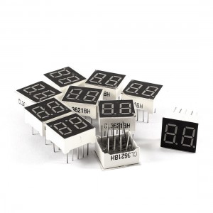 10 Pcs 15mm x 14mm Common Anode 10P 2 Bit 0.36" Red LED Display Digital Tube