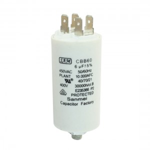 CBB60 AC 450V 6uF Non Polar Air Conditioner Motor Run Capacitor