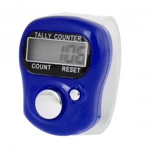 Mini Clear Soft Band Blue Plastic Shell LCD Display Finger Counter Tool