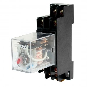 110VAC 10A Coil 8 Pin DPDT Red Light General Purpose Power Relay w Socket Base