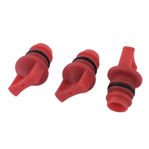 3 Pcs Red Plastic Housing 0.73" Male Thread  Oil Plugs for Air Compressor