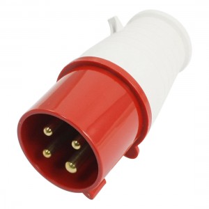 AC 380-415V 32A IEC309-2 3P + E Free Hanging Industrial Plug Red White