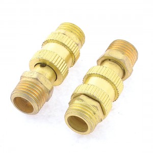 Air Compressor 1/4" PT Male Thread Release Valve Gold Tone 2 Pcs