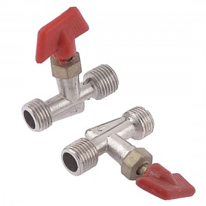 Male to Male 1/4" PT Threaded Brass Ball Valve 2 Pcs