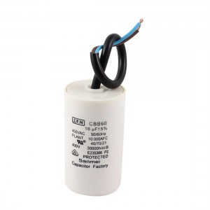 16uF 50/60Hz 450VAC CBB60 Motor Running Capacitor 3.9cm x 6.9cm