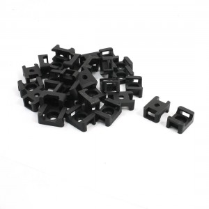 30 Pcs 9mm Width Wire Cable Tie Holder Black Plastic Mounting
