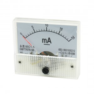 85C1 0-20mA Class 2.5 Rectangle Analog Panel Mount DC Ammeter Gauge