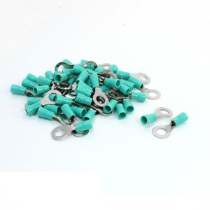 50Pcs RV5.5-8 Ring Tongue Type Pre Insulating Terminals Green for AWG 12-10