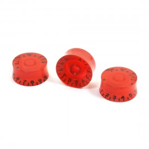 0-10dB Scale Range Red Clear Guitar Voice Adjustable Rotary Knob 3 Pcs