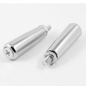 2 PCS Silver Tone Metal M8 Thread Revolving Handle for Grinder