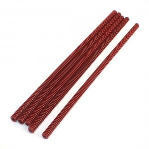 Red Chromium Alloy Mould Flat Wire Compression Spring 10mmx5.5mmx300mm 5 Pcs