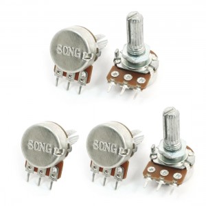 5Pcs 50K Ohm 3-Terminal 6mm Split Shaft Rotary Linear Taper Potentiometer