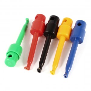 57mm Long Multi Color Meter Multimeter Lead Wire Testing Hooks Clip 5 Pcs