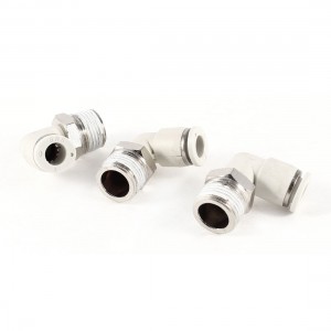 L Shaped 8mm Hole 3 8" PT Thread Quick Fittings Joint Connector 3 Pcs