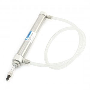 16mm x 100mm 1.0Mpa Single Rod Pneumatic Cylinder w Clear 6mmx4mm PU Tube