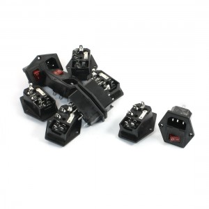 10x Red Pilot Lamp 4Pin Rocker Switch Fuse Holder IEC320 C14 Inlet Power Socket