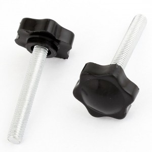 2PCS M8 x 50mm Male Thread Hexagonal Clamping Screw Knob Grip 32mm Diameter