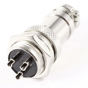 Panel Mount Universal Aviation Connector Plug 16mm Dia Thread GX16 3 Pin