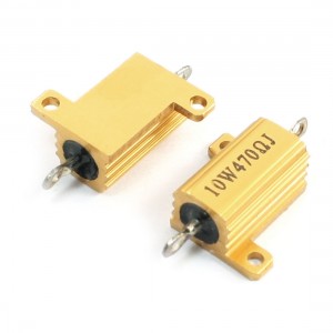 Yellow Aluminum Housed Clad Wirewound Resistor 470 Ohm 10 Watt 2 Pcs