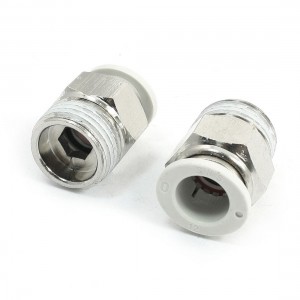 2 Pcs 19mm Male Thread 12mm Tube One Touch Push in Connect Quick Fittings