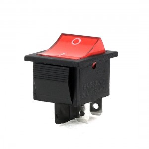 AC 250V/15A 125V/20A 4 Pins DPDT I/O Red Light Snap in Boat Rocker Switch