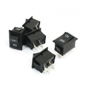 6A 250VAC 10A 125VAC SPST I/O ON/OFF 2 Position Rocker Switch 5pcs