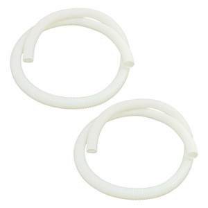 21mm x 25mm x 1.2m White Wave Type Flame Retardant Corrugated Hose Pipe 2pcs
