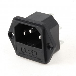IEC320 C14 3 Pin Terminals Inlet Male Power Plug Socket AC 250V 10A