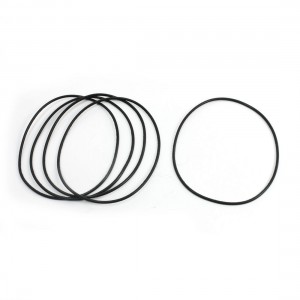 82mm Outside Dia 2mm Thickness Rubber Oil Seal Rings Washers Black 5Pcs