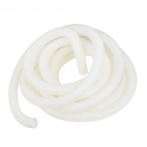 7 Meters 25mm Dia White Plastic Flame Retardant Corrugated Hose