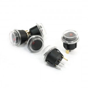 5Pcs Red LED Lamp SPST 3Pin Soldering Waterproof Rocker Switches AC 250V 125V