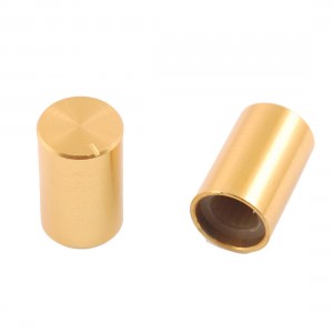 5 Pcs 10mm x 15mm Aluminum Rotary Knobs Gold Tone for Potentiometer